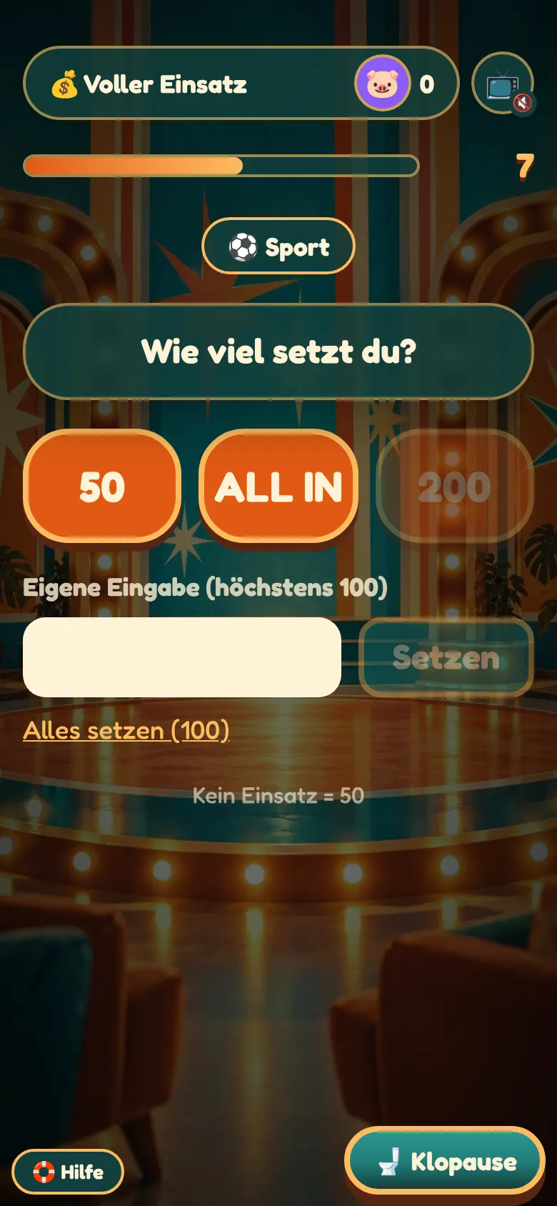 So sieht Voller Einsatz auf dem Handy aus