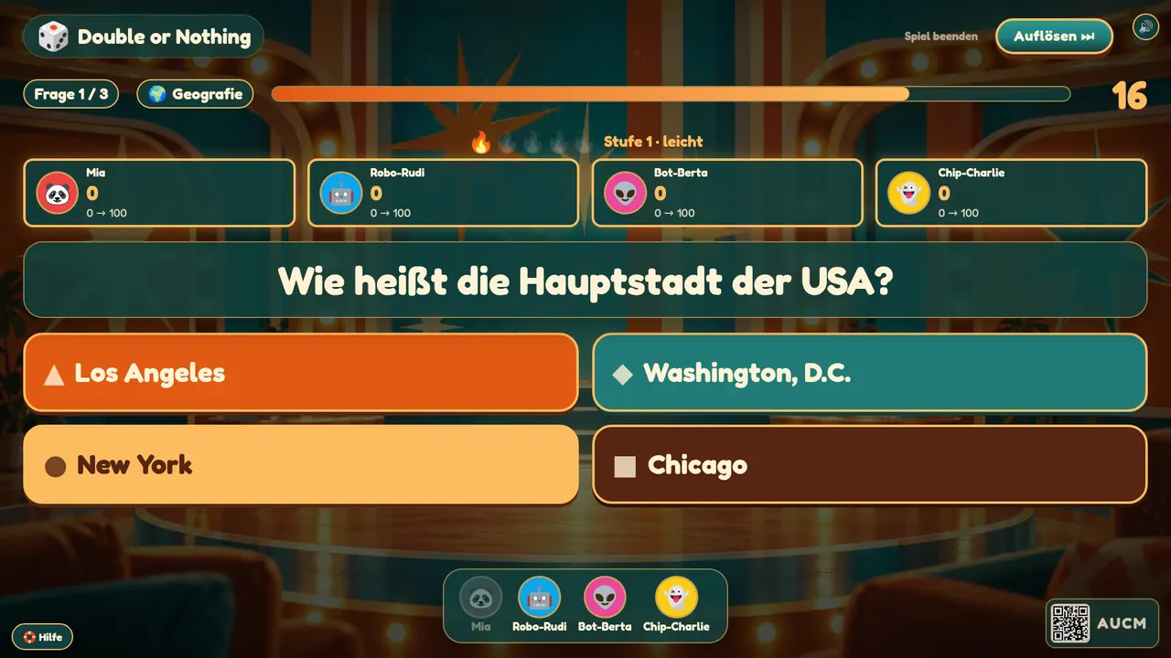 So sieht Double or Nothing auf dem Fernseher aus