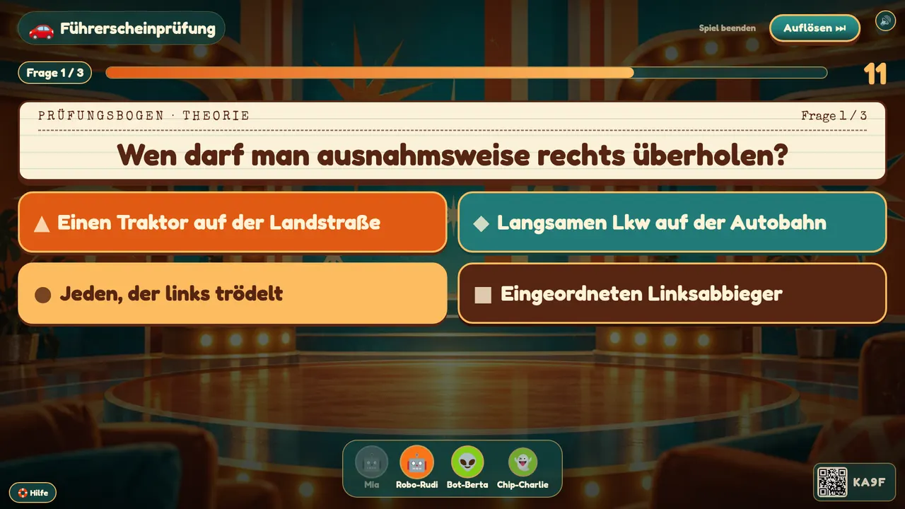 So sieht Führerscheinprüfung auf dem Fernseher aus