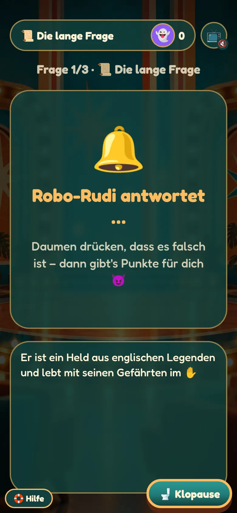So sieht Die lange Frage auf dem Handy aus