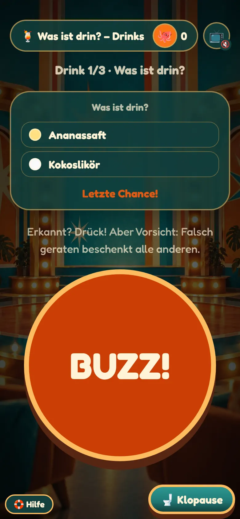 So sieht Was ist drin? – Drinks auf dem Handy aus