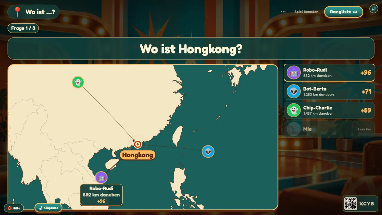 So sieht Wo ist …? auf dem Fernseher aus